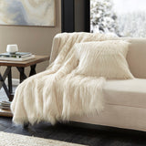 Madison Park Edina Glam/Luxury Faux Fur Throw MP50-4825 Natural