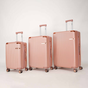 English Elm 4-piece Hard Shell Abs Spinner Luggage Set with Built-in Lock and Telescoping Handle Rose Gold T3292P337794