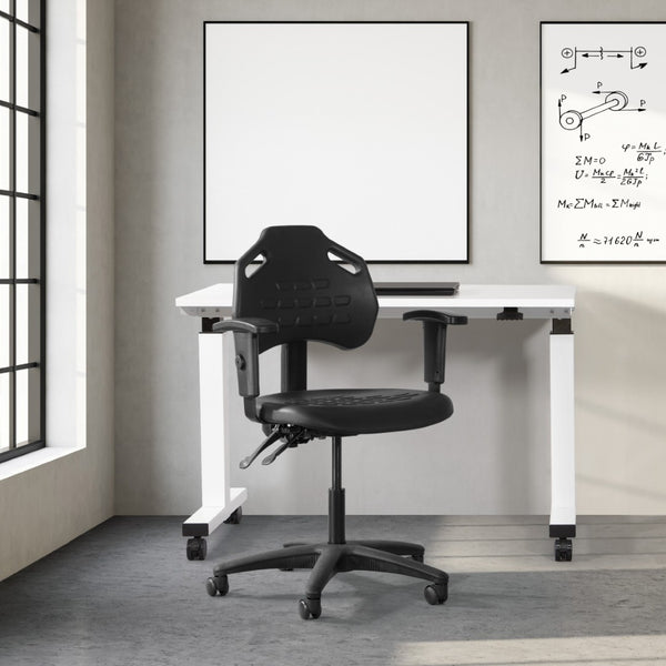 OSP Home Furnishings Self-skinned Urethane Task Chair with Lumbar Support and Pneumatic Lift for Modern Offices KH813037