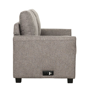 English Elm Convertible Dark Grey 73" Sleeper Sofa with USB Ports, Modern Full-Size Sofa Bed, Pocket Coil Comfort B2741P284438