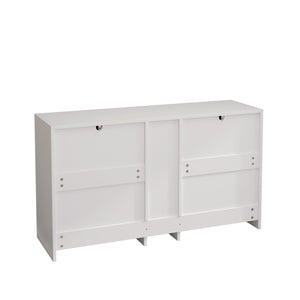 English Elm 51.2 Rattan Locker with 9 Spacious Drawers and Metal Handles—Versatile Storage for Home Organization White W757P238063