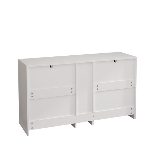 English Elm 51.2 Rattan Locker with 9 Spacious Drawers and Metal Handles—Versatile Storage for Home Organization White W757P238063