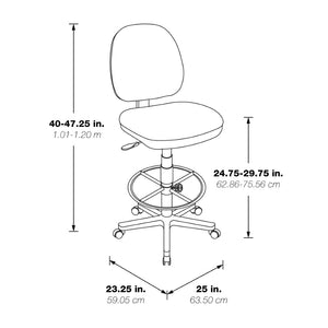 OSP Home Furnishings Drafting Chair and Stool Kit Ergonomic Fabric Seat with Lumbar Support for Standing Desks B Grade Fabric DC630-B