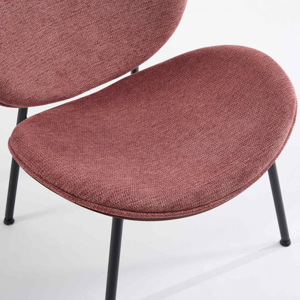 English Elm Mid-Century Shell Chair with Wood Grain Veneer, Curved Wide Seat, Metal-Wood Frame Holds 330+ lbs Bean paste red W1143P214254