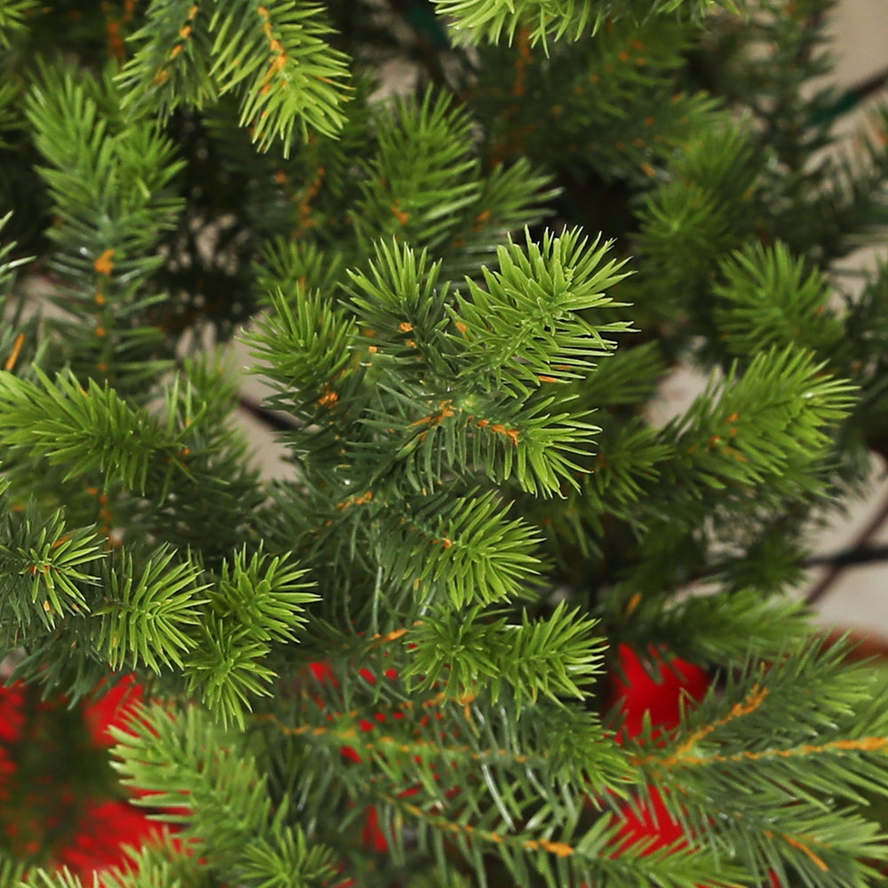 English Elm Homcom 6Ft Realistic Cedar Christmas Tree With 1933 Tips, Easy Setup & Safe Flame-Retardant Design W2225P249640