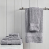 Madison Park Organic Modern/Contemporary 6 Piece Organic Cotton Towel Set MP73-5137 Grey