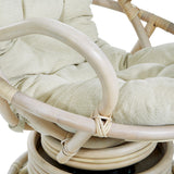 OSP Home Furnishings Lanai Rattan Swivel Rocker Linen