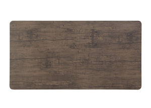 English Elm Dining Rustic Industrial 5pc Counter Height Set with Weathered Wood Seats and Sturdy Metal Frame, Casual Comfort Antique brown,Black 69 L x 38 W x 5 H B2741P320841