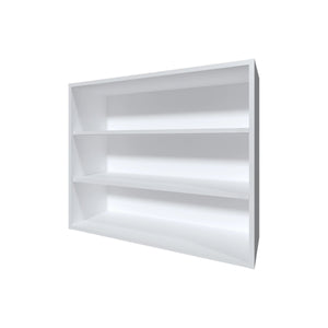 English Elm White Wall Cabinet with Open Storage and Scratch-Resistant Melamine Finish — 30"H x36"W x12"D Elegant Organizer B062P252208