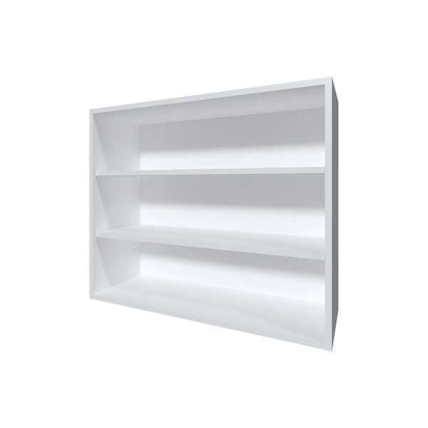English Elm White Wall Cabinet with Open Storage and Scratch-Resistant Melamine Finish — 30"H x36"W x12"D Elegant Organizer B062P252208