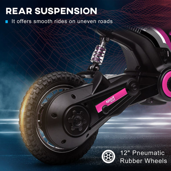 English Elm Aosom 12v Electric Kids Ride on Utv with Remote Control Suspension and Music System Pink W2225P229511