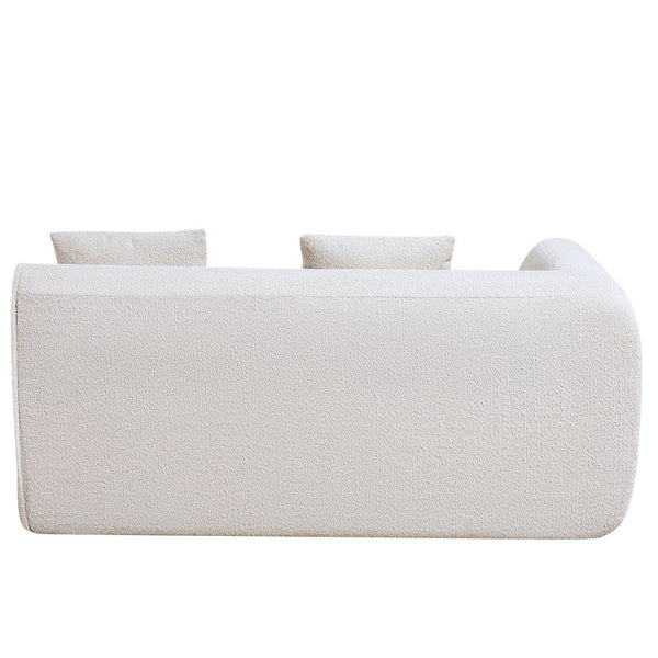 English Elm 110" Curved Modular Sectional Sofa Low Profile Foam Cushions for Contemporary Living Almond N767P366011A