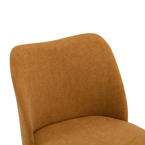 English Elm Dining Chair Set of 2 Mid-century Walnut Wood Frame Upholstered Seat and Back Ginger N771P237036R