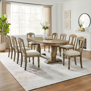 English Elm (1 Table+6 Chairs) Modern Mid-Century Extendable Dining Set For 6 - Stylish, Comfortable, Durable! W2582S00145