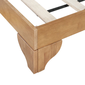 English Elm Christopher Knight Home® - Premium Pine Wood King Bed Frame With Upholstered Headboard - Mid-Century Modern Style In Green N770P345989N_N770P345990N