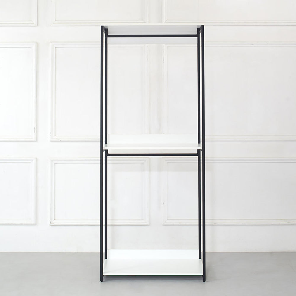 English Elm Fiona White 111" Freestanding 3-Tower Walk-In Closet System – 7 Shelves, Eco Wood + Powder Frame B040S00088