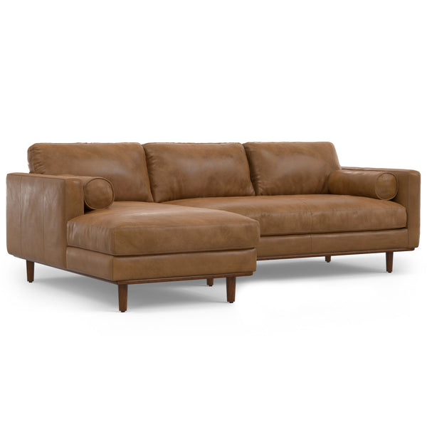 English Elm Morrison Left Sectional Sofa - Mid-Century Modern Comfort In Genuine Leather For Stylish Living Spaces B136P199278