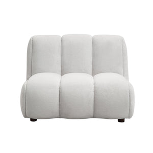English Elm Manilla Ivory White Linen 2-Piece Sectional Sofa with Chaise & Armless Chair, Modern Deep Seat Plush B2726S00518