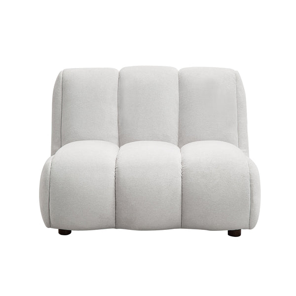 English Elm Manilla Ivory White Linen 2-Piece Sectional Sofa with Chaise & Armless Chair, Modern Deep Seat Plush B2726S00518