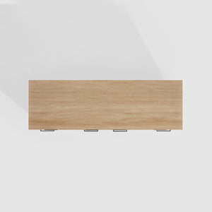 56" Contemporary Metal and Wood Dresser with Six Drawers Coastal Oak, Black DNAB5BCO-T Walker Edison