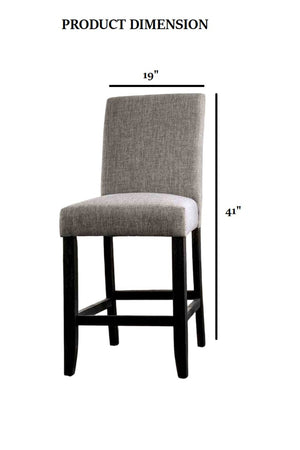 English Elm Rustic 2-Piece Counter Height Chair Set With Padded Fabric Seats, Light Gray Finish For Dining Spaces B2741P409552-GIGA