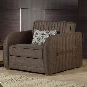 English Elm PrimeNest Flyte Collection Upholstered Convertible Armchair with Storage, Microsuede Comfort Sleeper Dark Brown B030P286245