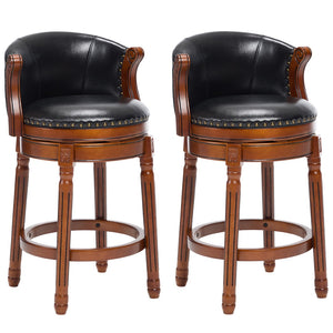 English Elm Cow Leather Swivel Barstool Solid Hardwood Frame 360 Spin Kitchen Counter Seating W2195P399437