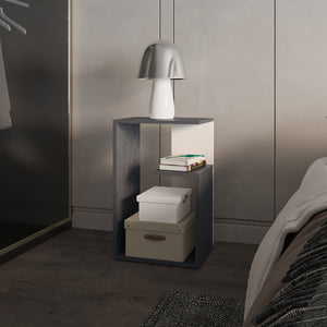 English Elm Side Table Sallis Engineered Wood Onyx/White - Lightweight, Space-Saving Open Shelf Accent Table for Living Room B092P286121