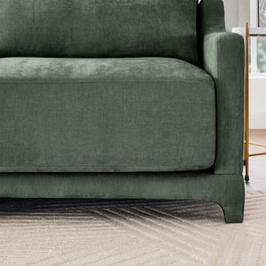 English Elm Two-Seater Sofa Set With Ottoman, Lumbar Pillows & Ergonomic Design – Elegant Chenille In Green! W714S01214-GIGA