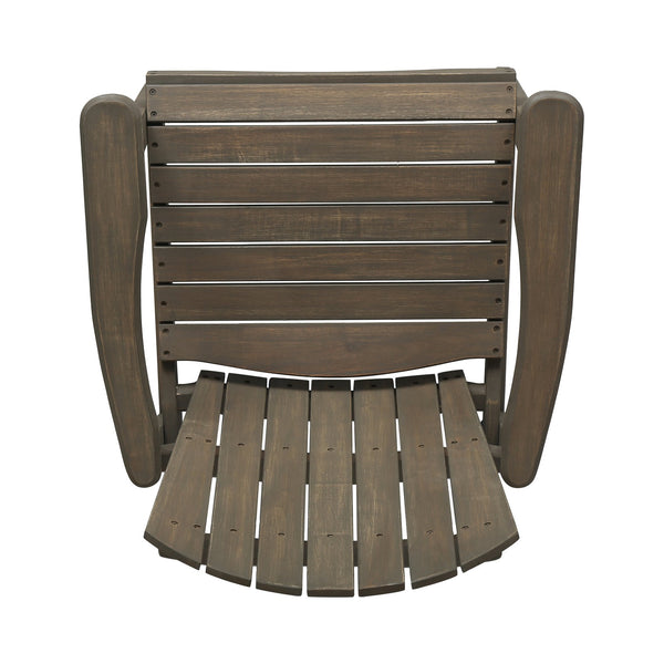 English Elm Christopher Knight Home® - Outdoor Acacia Wood Adirondack Dining Chairs Set of 2 — Weather-Resistant Patio Armchairs with Rustic Charm and Comfort Grey 64844.00GRY