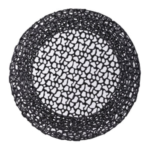 English Elm T3704-35 Round Aluminum Lattice Coffee Table with Sculptural Cutout Design for Modern Lofts Black B009P417515