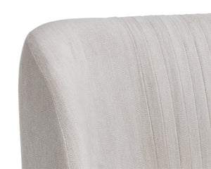 Sunpan NEVIN Lounge Chair - Modern Design in Polo Club Muslin with Antique Brass Legs for Stylish Comfort 105093