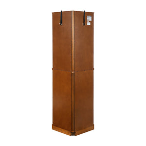 English Elm 6 Shelf Corner Curio Cabinet with Interior Lighting, Mirrored Back, Glass Shelves for Displays Oak W1693P165029