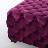 Christopher Knight Home® - Noble House - Jaymee Modern Glam Button Tufted Velvet Ottoman