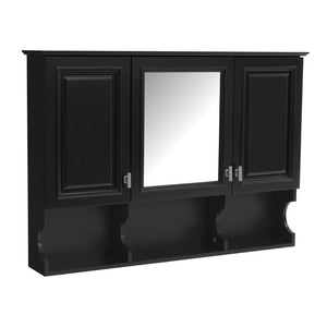 English Elm 3-in-1 Wall Mounted Bathroom Medicine Cabinet with Soft Close Mirror and Towel Bar Black N710P358620B
