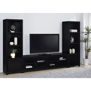 English Elm Arnaud Matte Black 3 Piece Entertainment Center with Media Towers for Living Room B062S01737