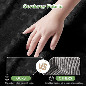 English Elm Modern Slipcovered 2-Seat Sofa In Black Corduroy – Comfy, Removable Covers, Perfect For Small Spaces! W3041S00094