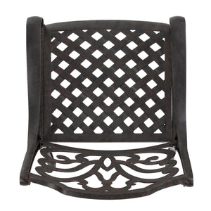 English Elm Christopher Knight Home® - Cast Aluminum Curvy Outdoor Dining Chairs Set of 2 in Dark Bronze with Scrollwork Medallion Backs, Weather-Resistant Elegance 59157.00