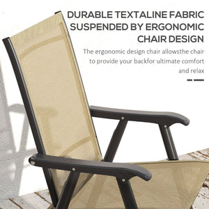 English Elm Outsunny 4 Piece Folding Mesh Sling Outdoor Dining Chair Set with Steel Frame W2225P174112