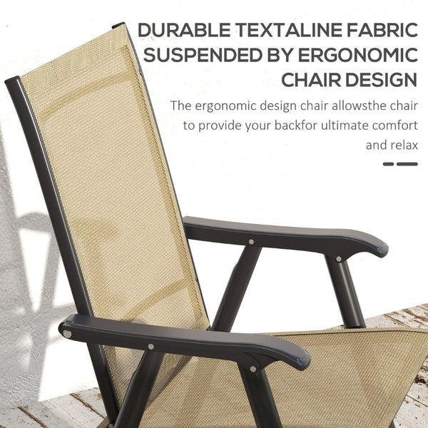 English Elm Outsunny 4 Piece Folding Mesh Sling Outdoor Dining Chair Set with Steel Frame W2225P174112