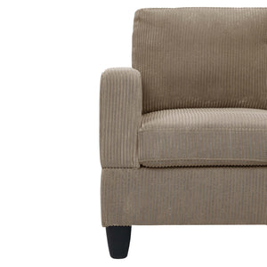 English Elm Savannah Corduroy Modular Sectional with Matching Ottoman for Contemporary Living Rooms Camel B343S00047