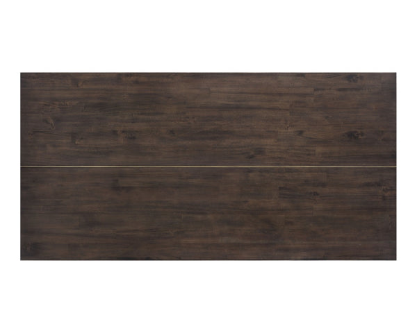 Sunpan JADE Dining Table - Dark Mango Acacia Wood with Antique Brass Inlay for Elegant Dining Experience 102928