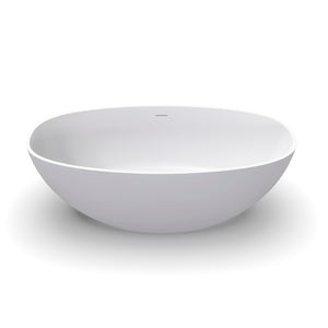 English Elm 61 Inch Stone Resin Freestanding Bathtub Matte White Sculptural Soaking Spa Design W1613P368241