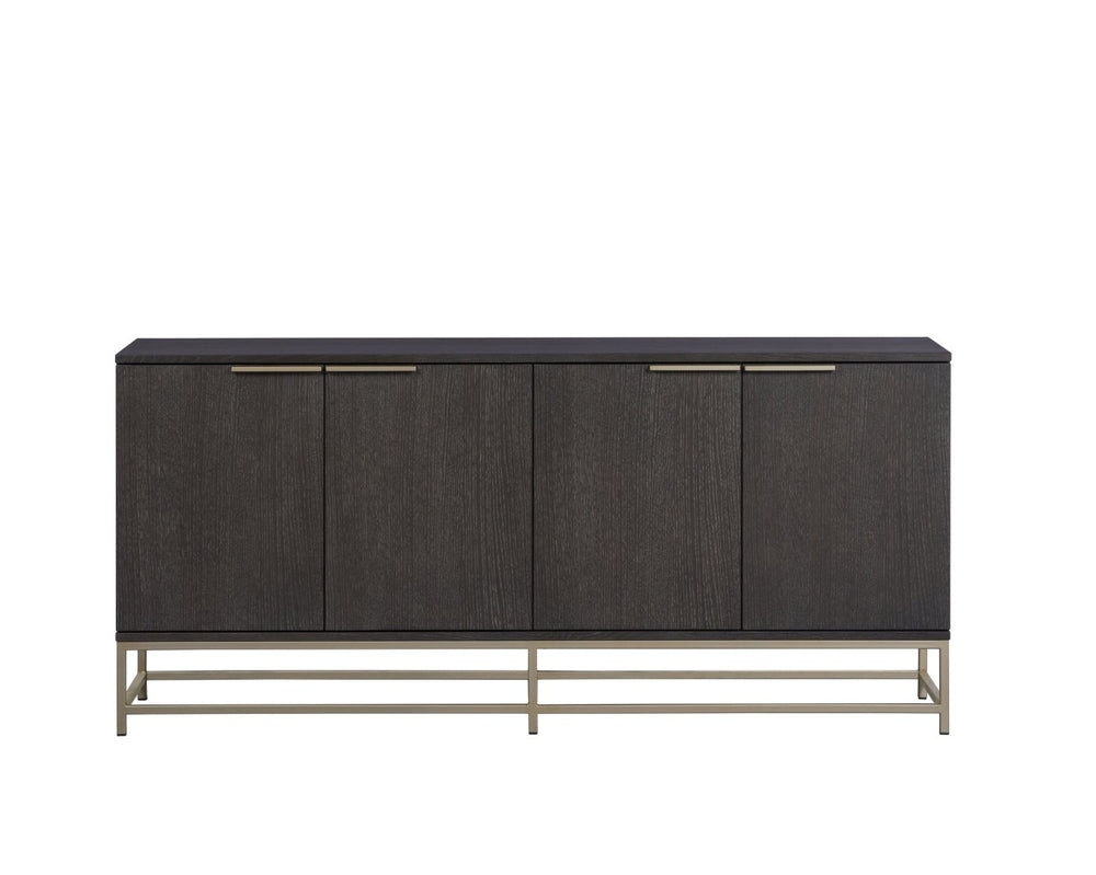 Sunpan REBEL Large Charcoal Grey Sideboard with Gold Accents - Modern Storage Solution for Any Space 106831