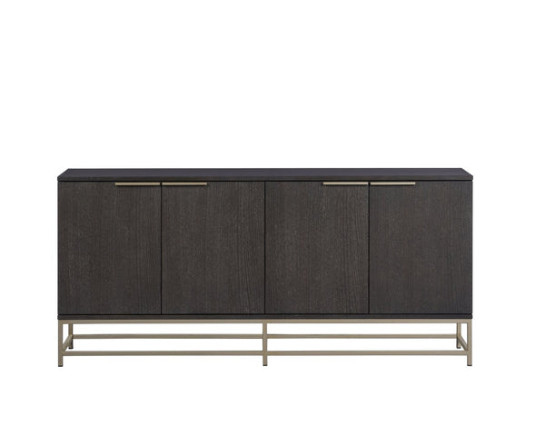 Sunpan REBEL Large Charcoal Grey Sideboard with Gold Accents - Modern Storage Solution for Any Space 106831