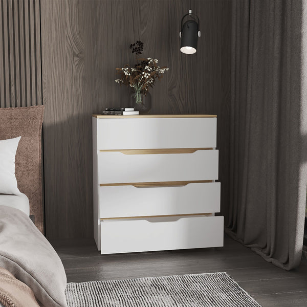 English Elm California Drawer Dresser - Four Spacious Drawers, Stylish Multicolor Finish For Modern Spaces B128P148679