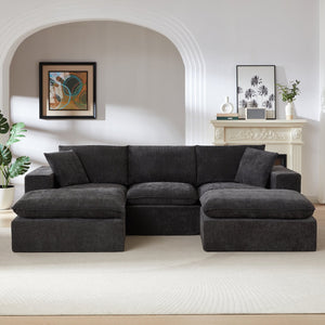 English Elm Modern Chenille Cloud Sofa – Stylish, Comfortable, Modular Seating For Homes, Offices & Apartments W3396S00052