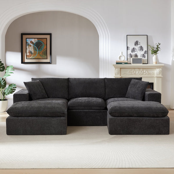 English Elm Modern Chenille Cloud Sofa – Stylish, Comfortable, Modular Seating For Homes, Offices & Apartments W3396S00052