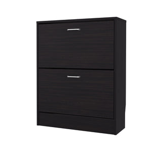 English Elm Shoe Compact 31.5" H Two-Door Black Wengue Storage Cabinet for Entryway Bedroom, Durable Eco-Friendly B097P395865