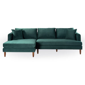 English Elm Blake Mid-century L-shaped Vegan Leather Sectional for Spacious Living Rooms B183S00186